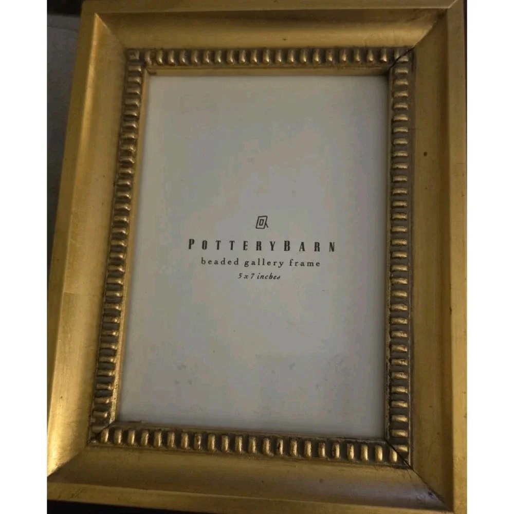 Pottery Barn Gold Beaded Gallery Frame 5x7 Vintage Antique Style Old Money